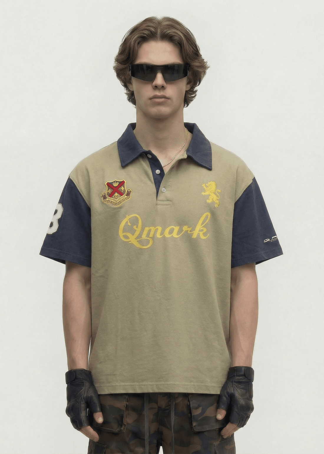 Contrast Panel Embroidery T-shirt - Rick Circus