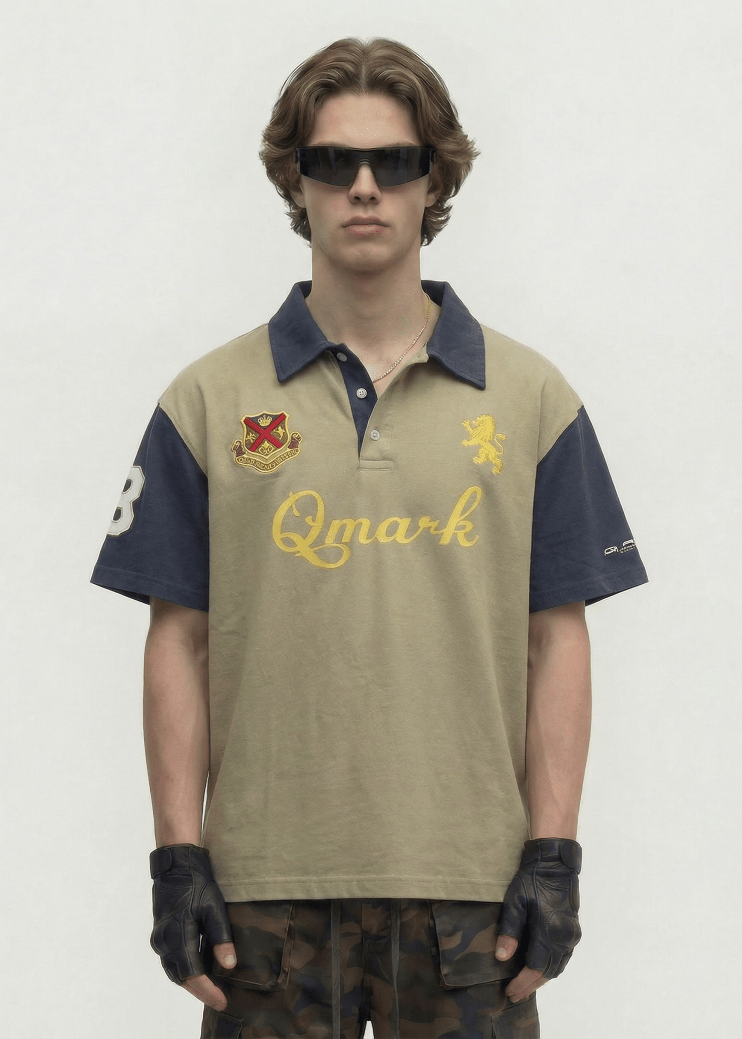 Contrast Panel Embroidery T-shirt - Rick Circus