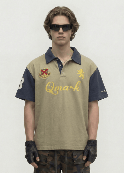 Contrast Panel Embroidery T-shirt - Rick Circus