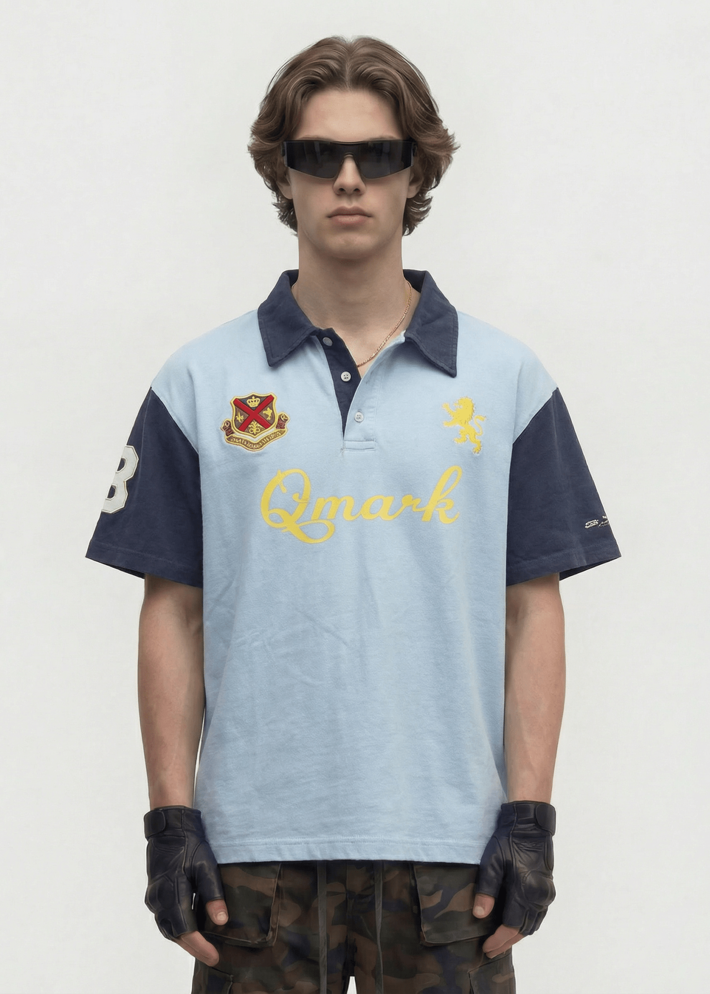 Contrast Panel Embroidery T-shirt - Rick Circus