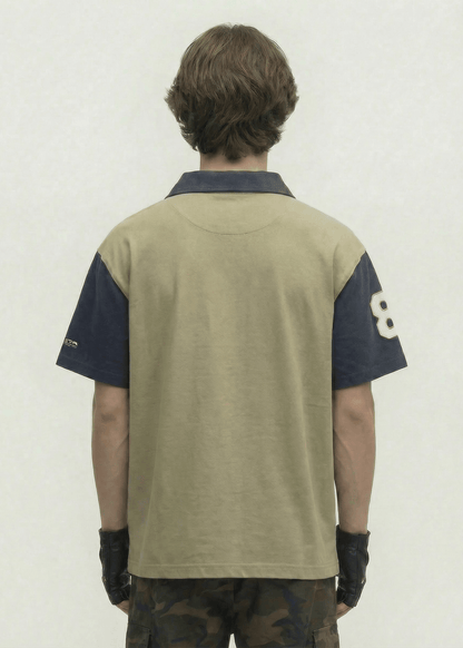 Contrast Panel Embroidery T-shirt - Rick Circus