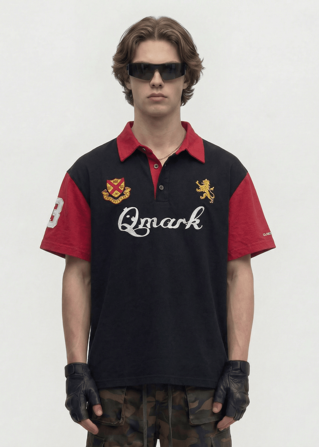 Contrast Panel Embroidery T-shirt - Rick Circus