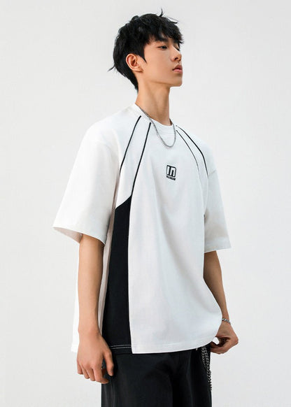 Contrast Panel Oversized Sports T-Shirt - Rick Circus