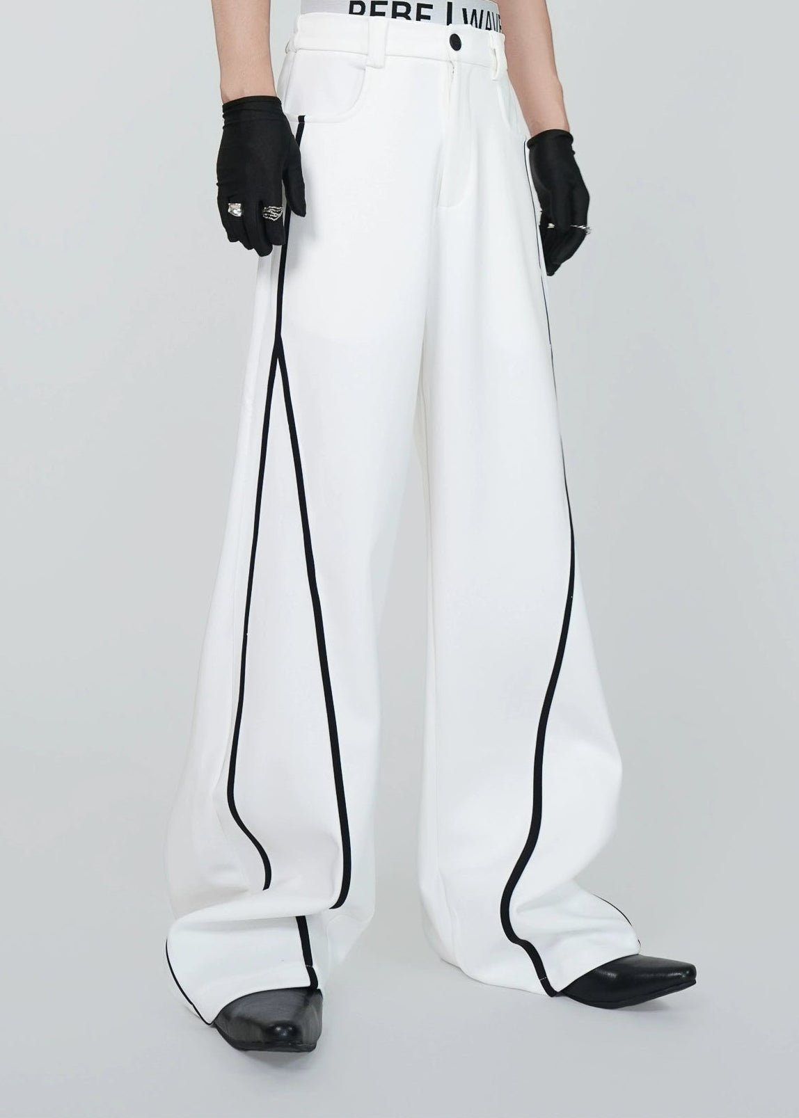 Contrast Wide - Leg Pants - Rick Circus