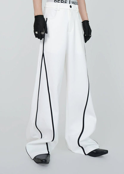 Contrast Wide - Leg Pants - Rick Circus