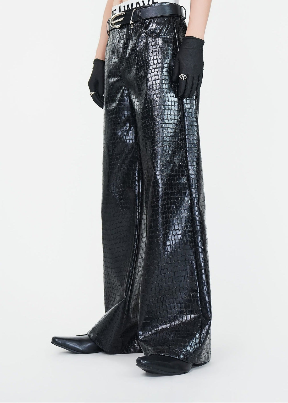 Croc - Embossed PU Leather Pants - Rick Circus