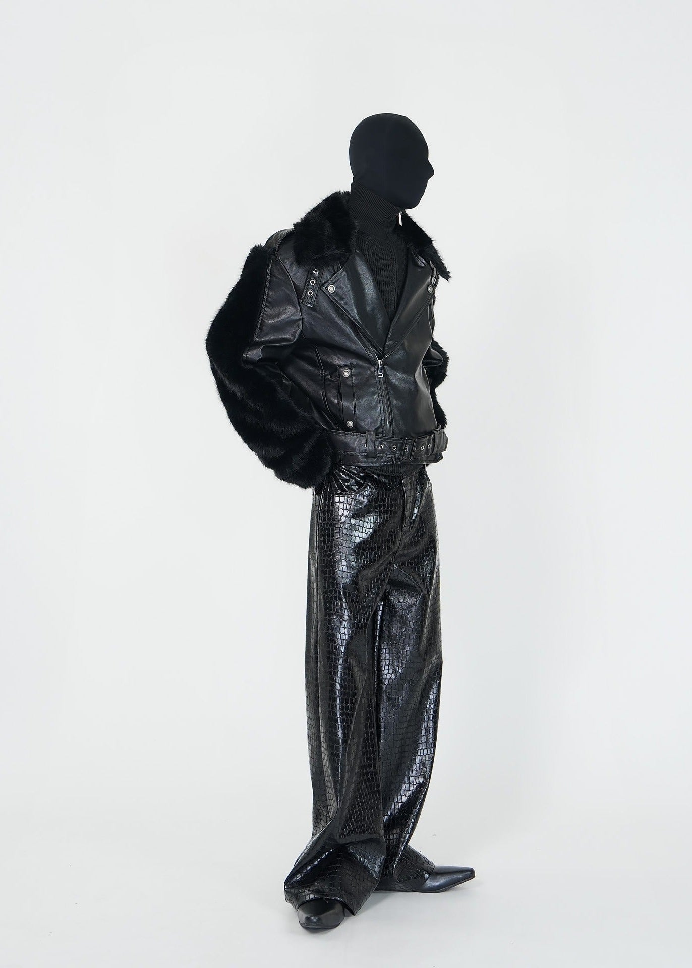 Croc - Embossed PU Leather Pants - Rick Circus