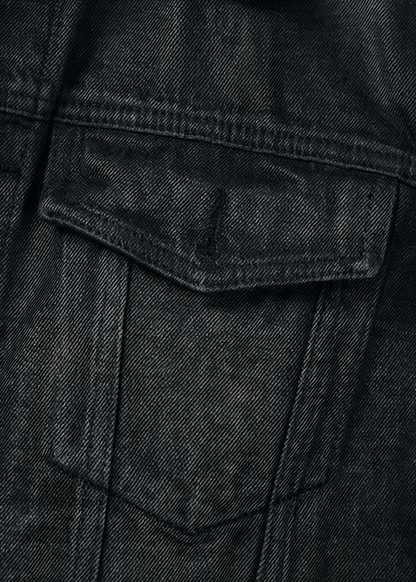 Cropped Coated Denim Jacket - Rick Circus