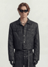 Cropped Coated Denim Jacket - Rick Circus
