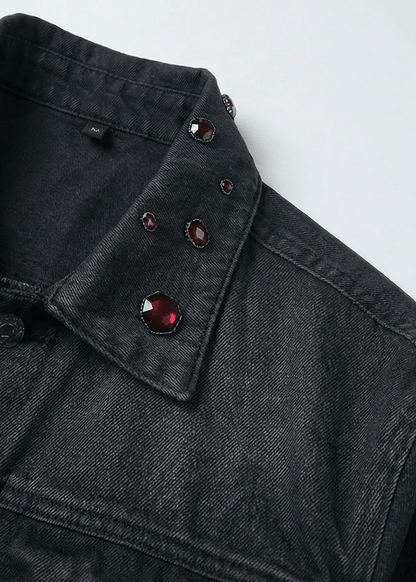 Cropped Coated Denim Jacket - Rick Circus