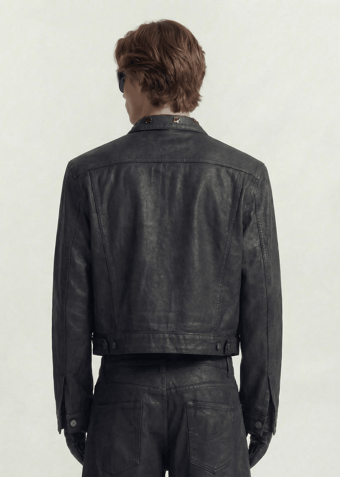 Cropped Coated Denim Jacket - Rick Circus