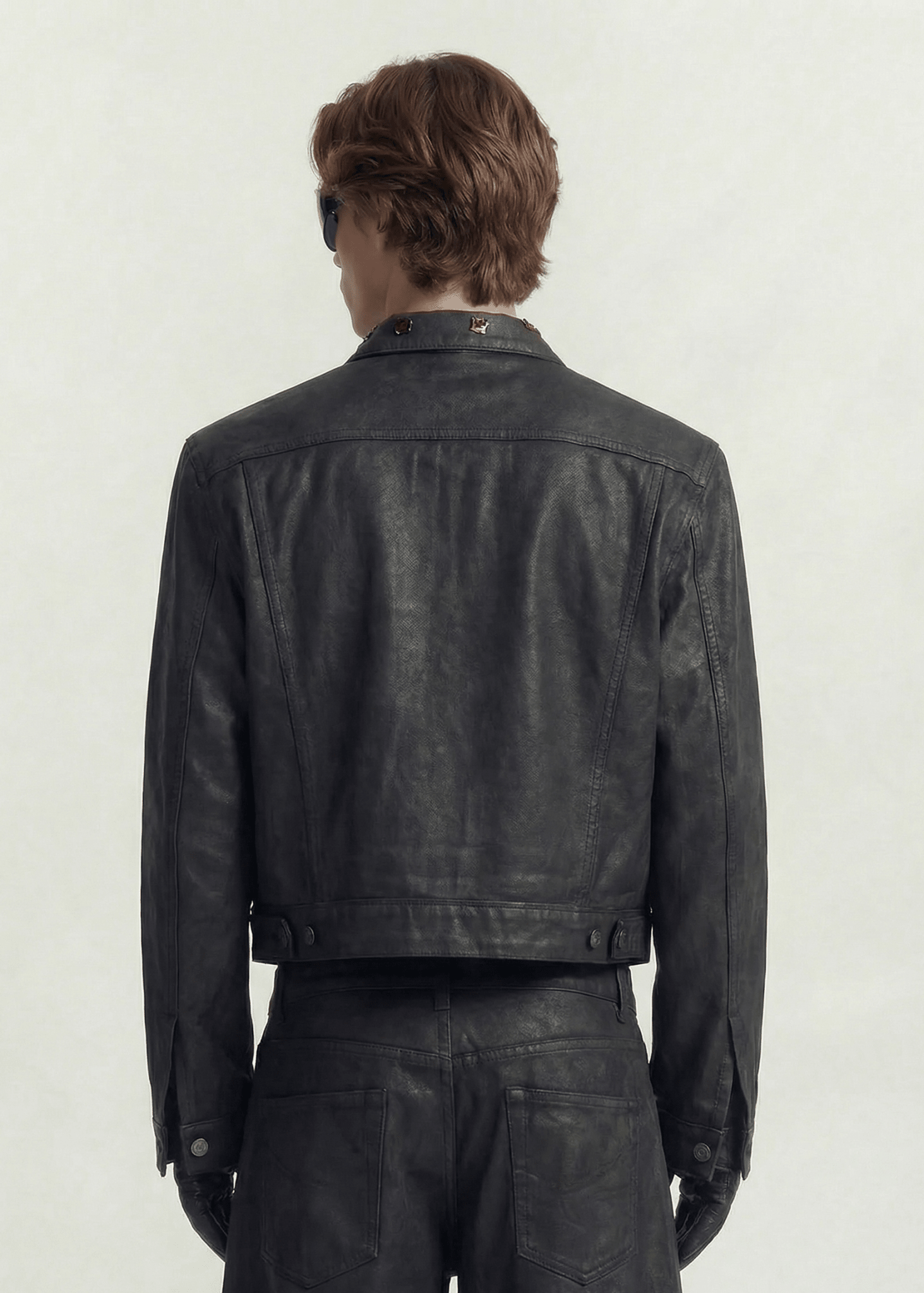 Cropped Coated Denim Jacket - Rick Circus