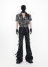 Cropped Distressed Print Shirt - Rick Circus