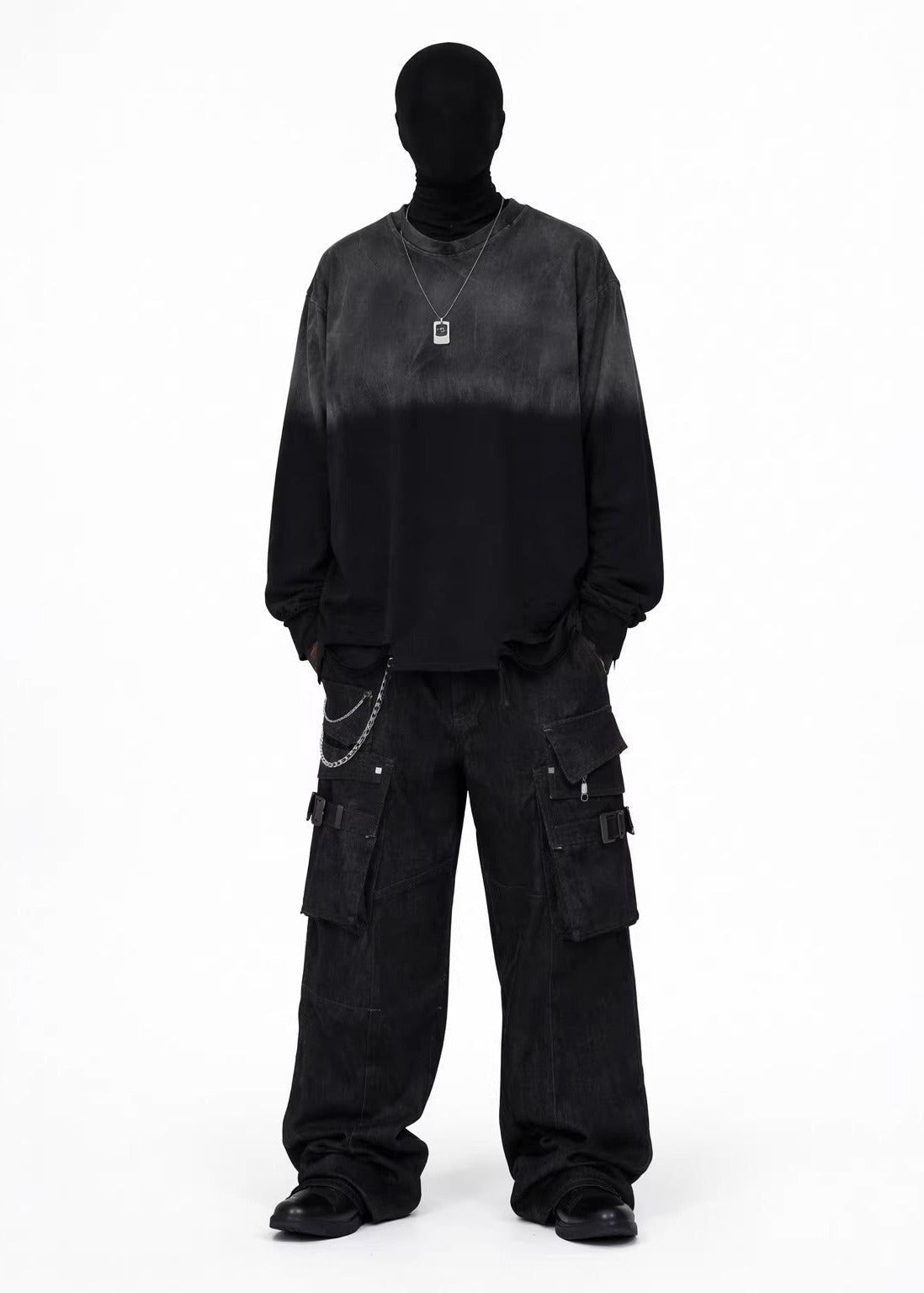 Dark Gradient Washed Long Sleeve T-Shirt - Rick Circus