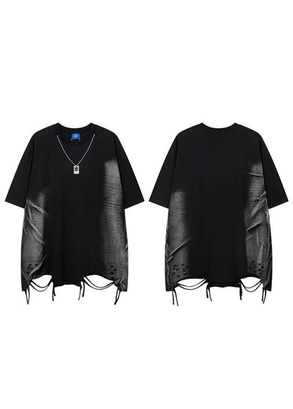 Dark Irregular Hem T-Shirt - Rick Circus