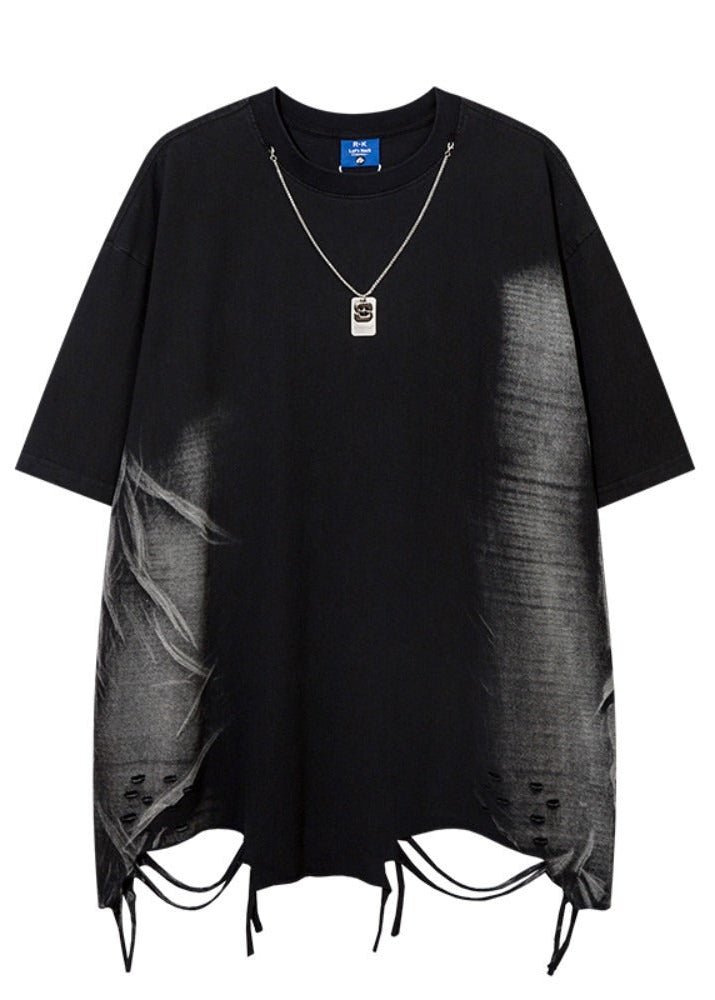 Dark Irregular Hem T-Shirt - Rick Circus