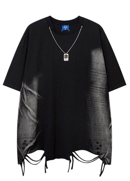 Dark Irregular Hem T-Shirt - Rick Circus