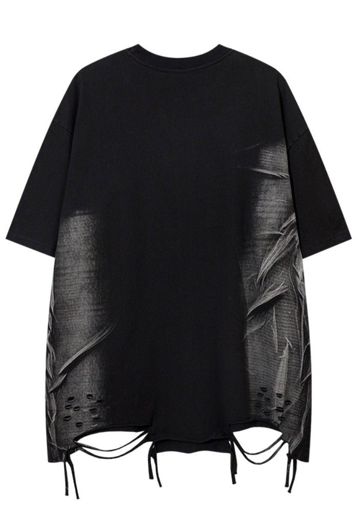 Dark Irregular Hem T-Shirt - Rick Circus