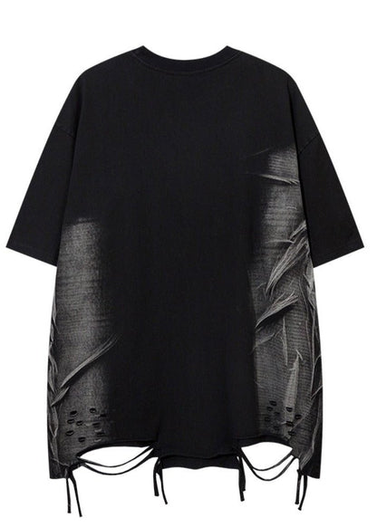 Dark Irregular Hem T-Shirt - Rick Circus