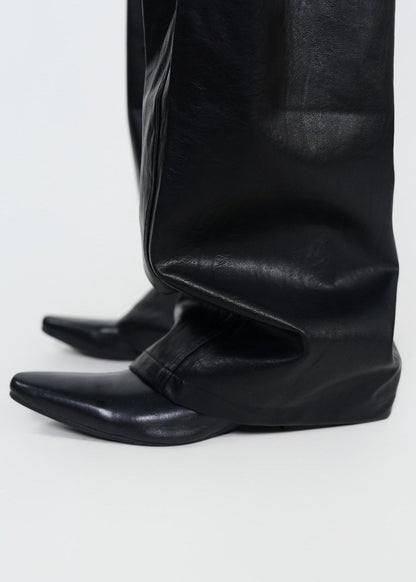 Dark Punk Biker Baggy Leather Pants - Rick Circus