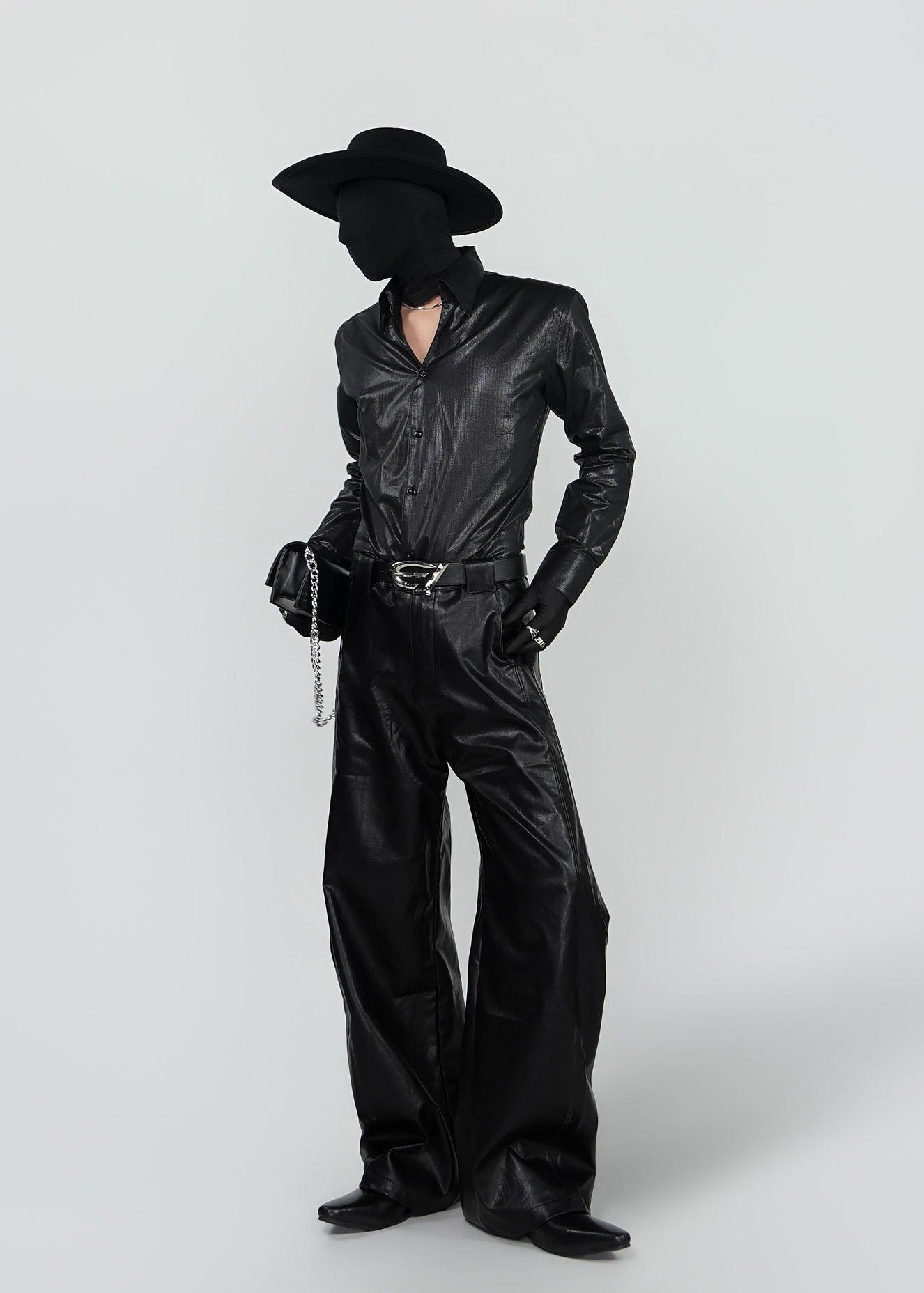Dark Punk Biker Baggy Leather Pants - Rick Circus