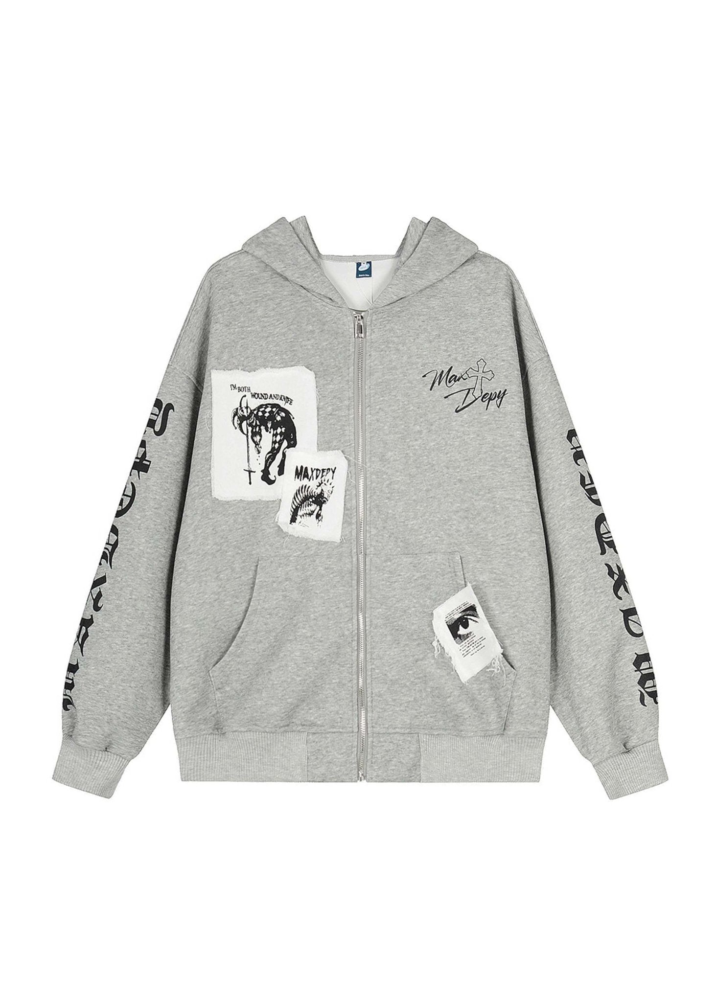 Dark Streetwear Washed Zip - Up Hoodie Jacket - Rick Circus