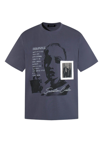 Dark Washed Portrait T-Shirt - Rick Circus