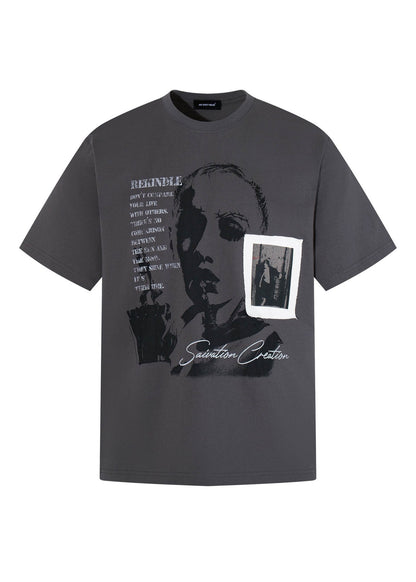Dark Washed Portrait T-Shirt - Rick Circus