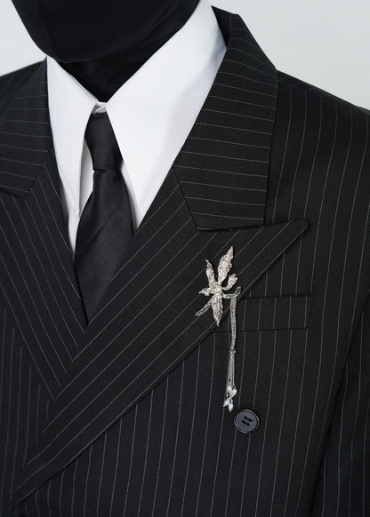 Designer Pinstripe Suit Jacket - Rick Circus