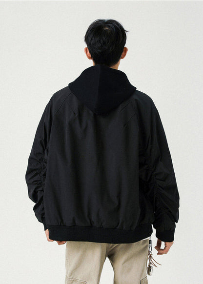 Detachable Hood Bomber Jacket - Rick Circus
