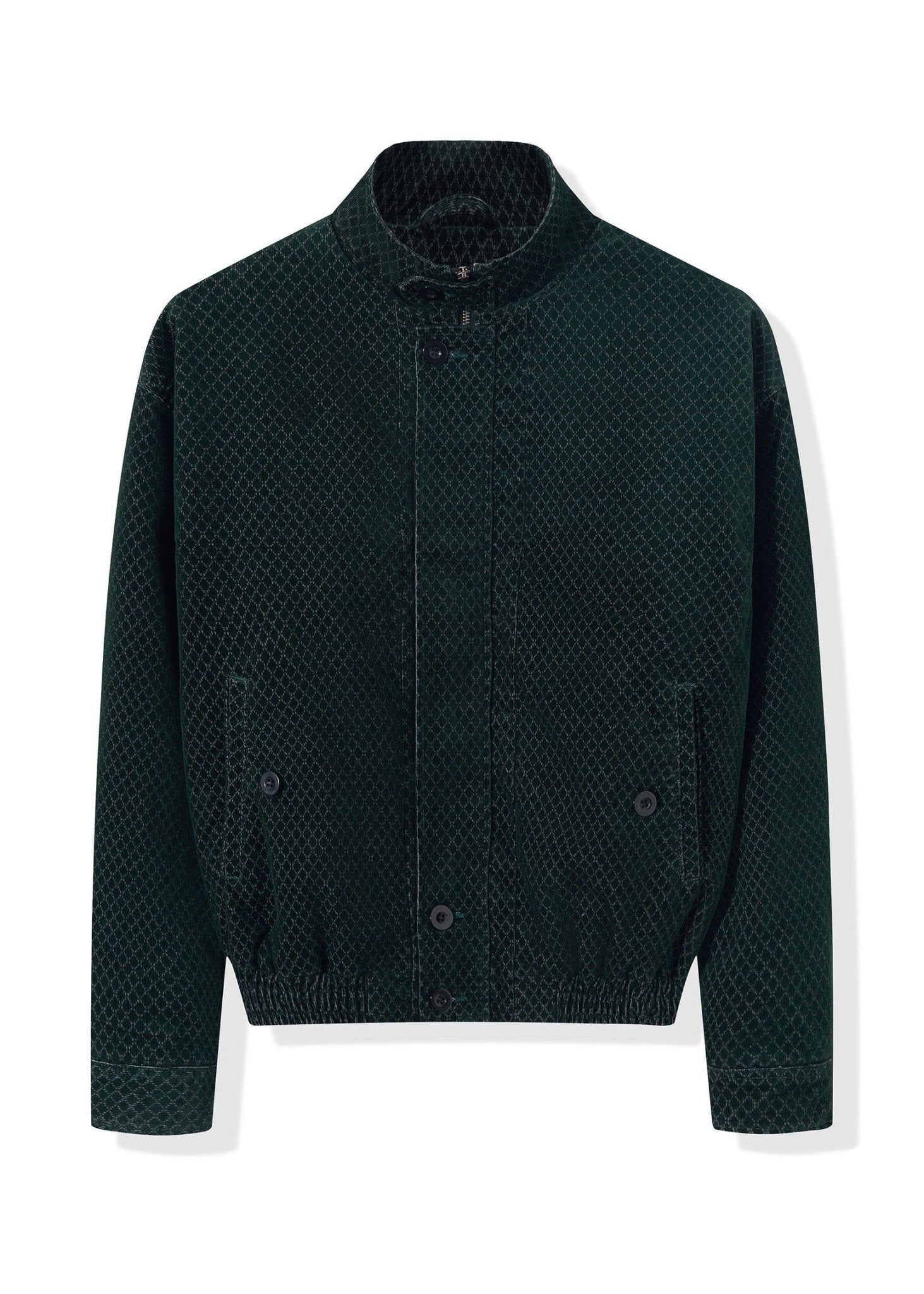 Diamond Pattern Corduroy Harrington Jacket - Rick Circus