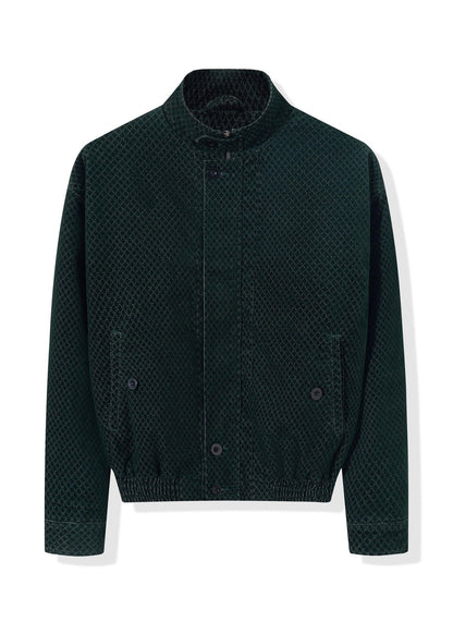 Diamond Pattern Corduroy Harrington Jacket - Rick Circus