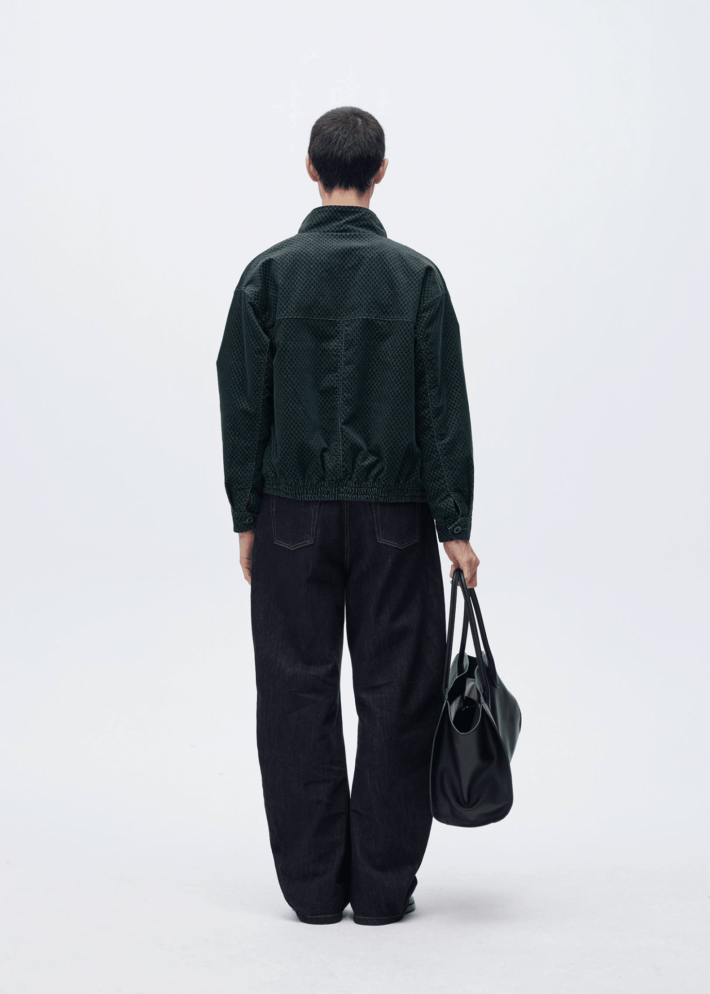 Diamond Pattern Corduroy Harrington Jacket - Rick Circus