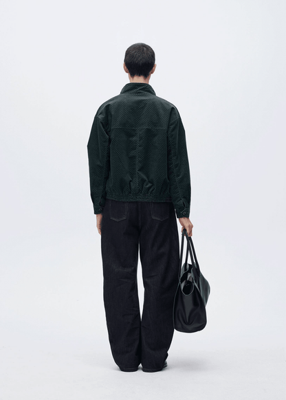 Diamond Pattern Corduroy Harrington Jacket - Rick Circus