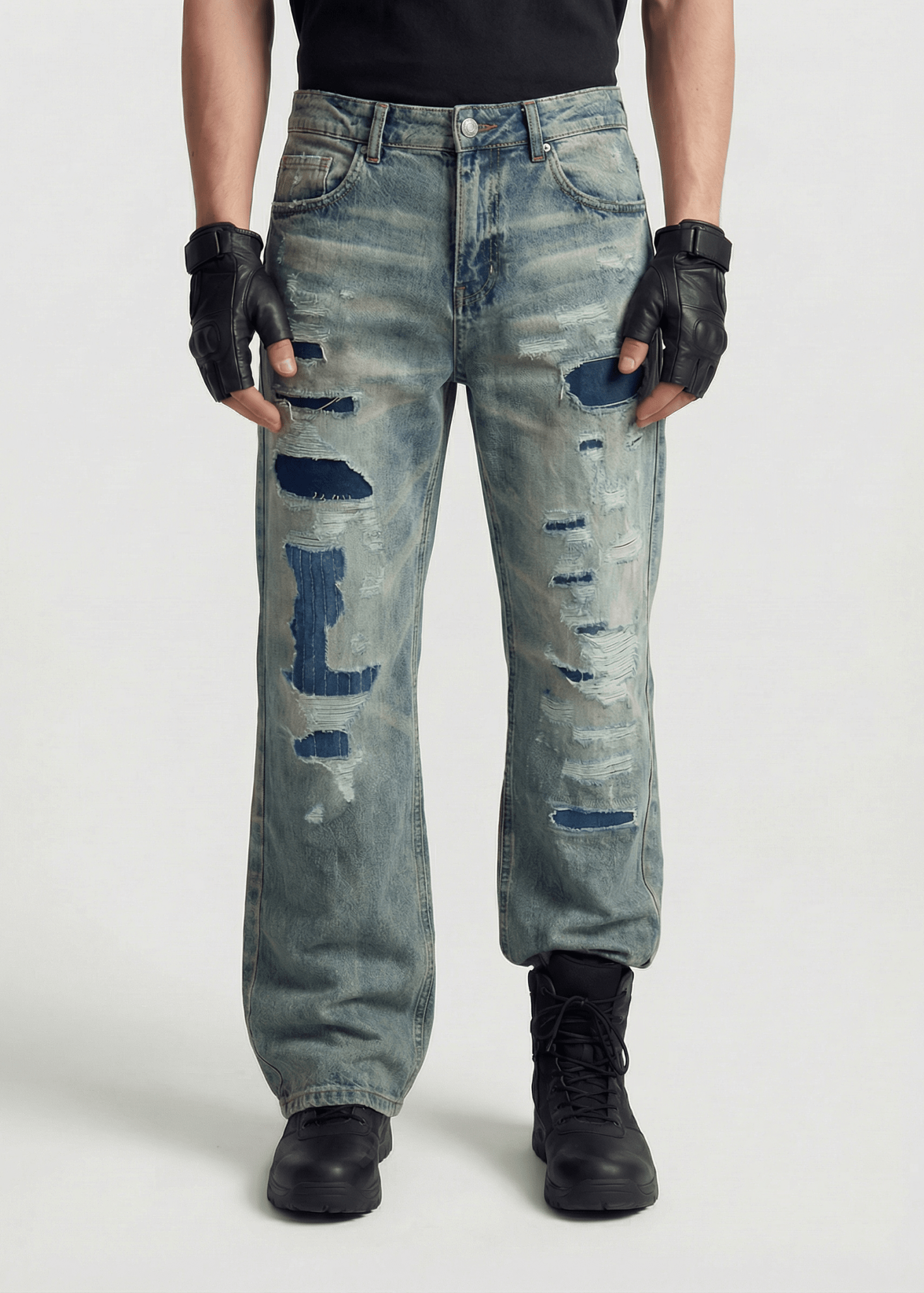 Distressed Baggy Jeans - Rick Circus