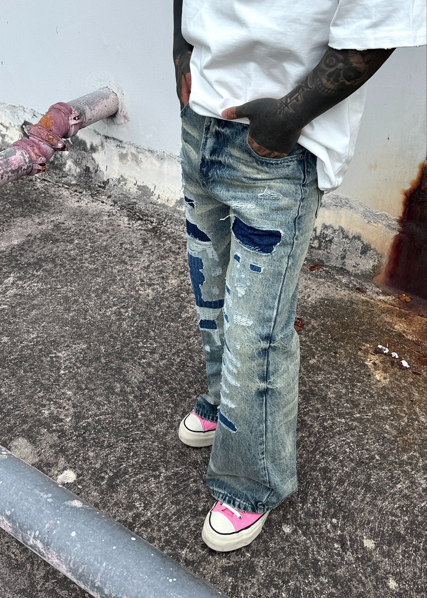 Distressed Baggy Jeans - Rick Circus