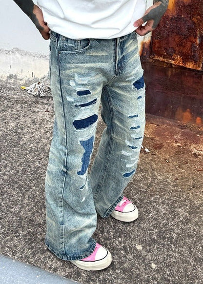 Distressed Baggy Jeans - Rick Circus