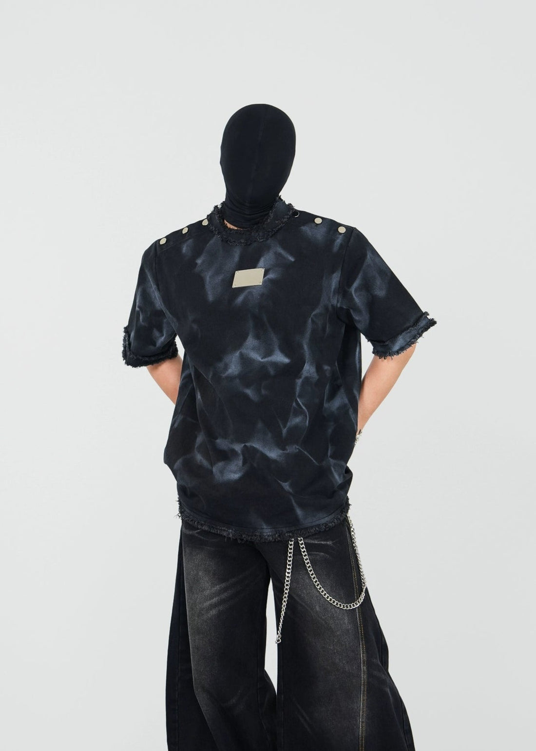 Distressed Dystopian T-Shirt with Metal Studs - Rick Circus