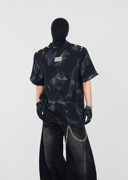 Distressed Dystopian T-Shirt with Metal Studs - Rick Circus