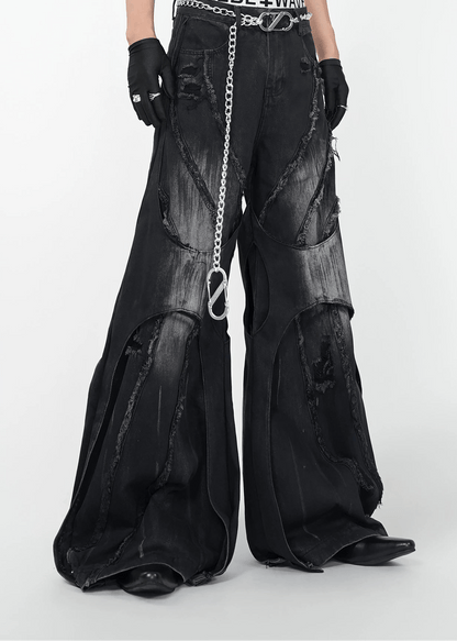 Distressed Flared Jeans - Rick Circus