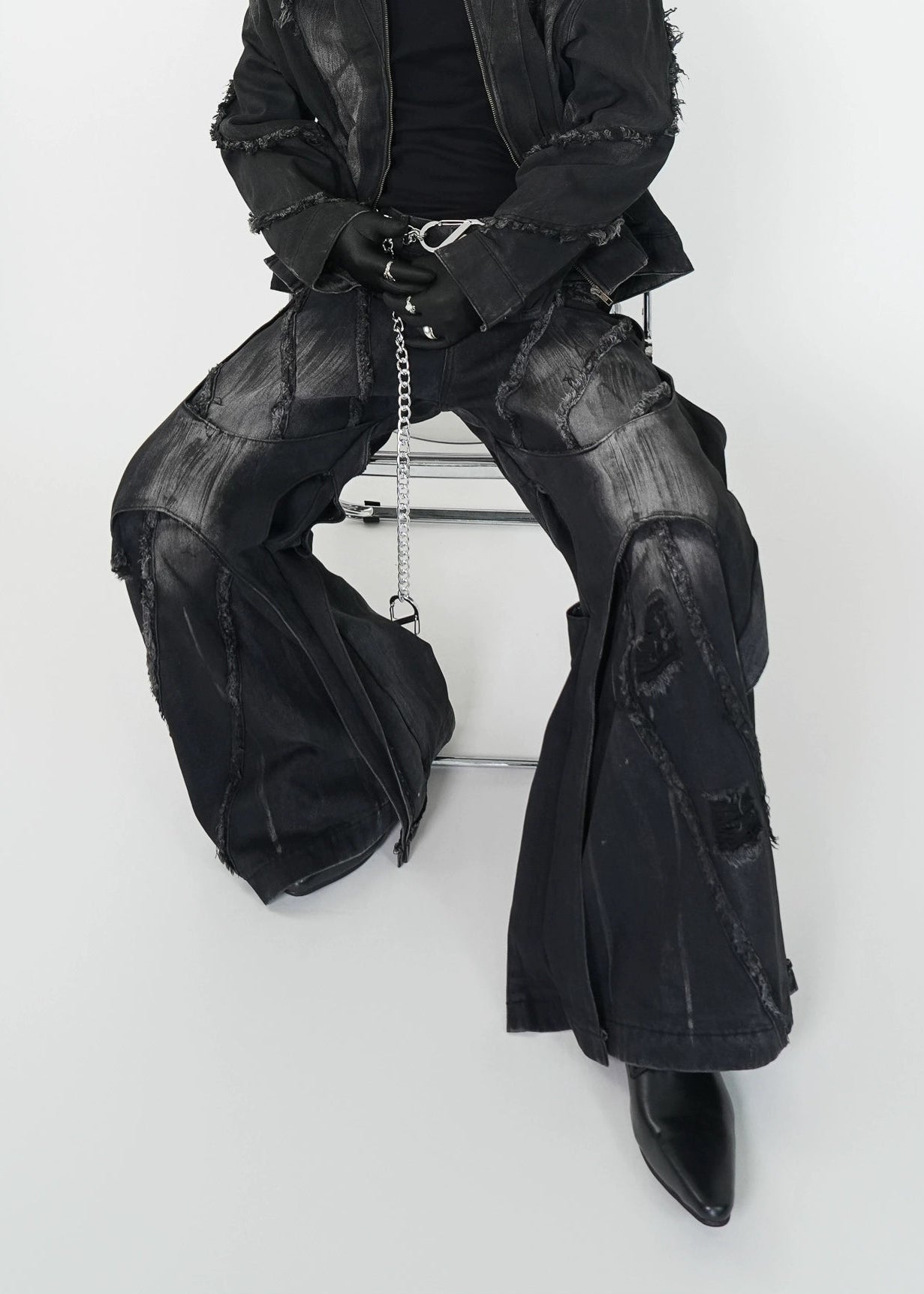 Distressed Flared Jeans - Rick Circus