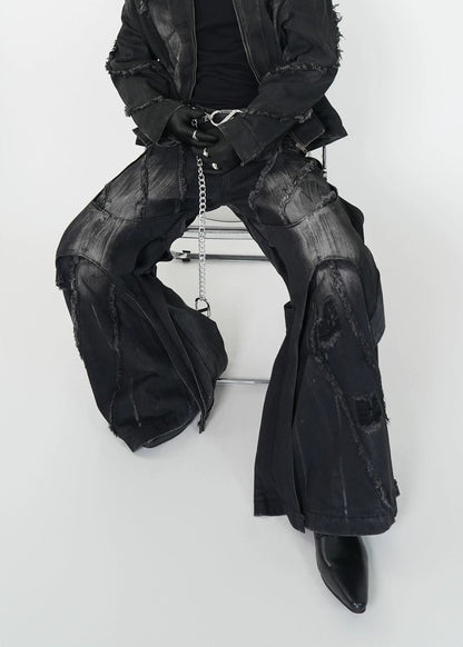 Distressed Flared Jeans - Rick Circus