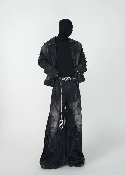 Distressed Flared Jeans - Rick Circus