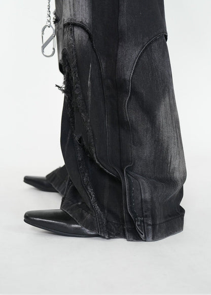 Distressed Flared Jeans - Rick Circus