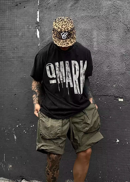 Distressed Graffiti Letter Print T-Shirt - Rick Circus