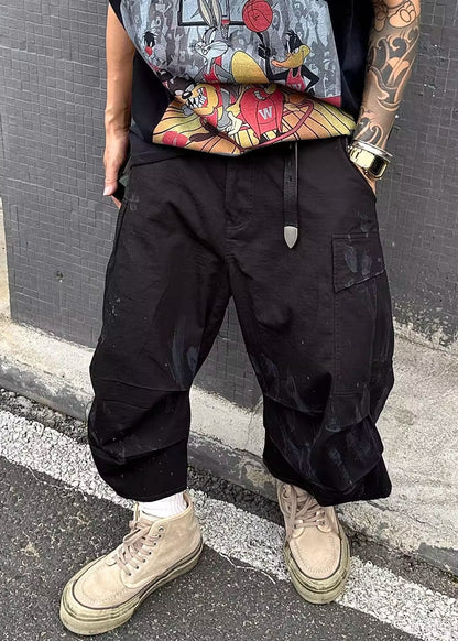 Distressed Multi - Pocket Wide - Leg Cargo Shorts - Rick Circus