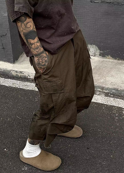 Distressed Multi - Pocket Wide - Leg Cargo Shorts - Rick Circus