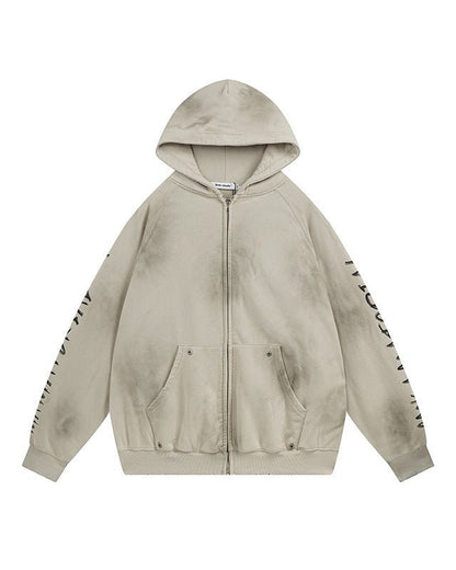 Distressed Patch Embroidery Hoodie - Rick Circus