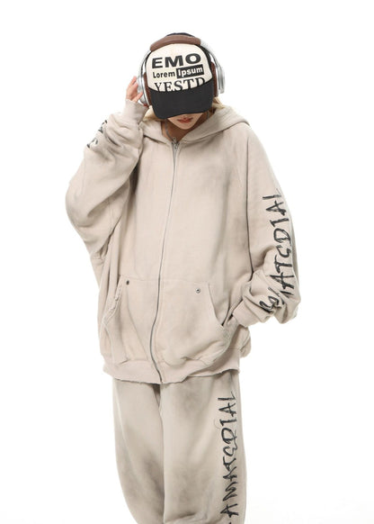 Distressed Patch Embroidery Hoodie - Rick Circus