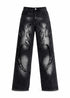 Distressed Patch Embroidery Jeans - Rick Circus